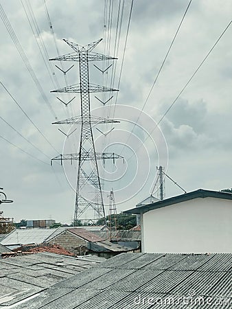 Tower electrical cable Stock Photo