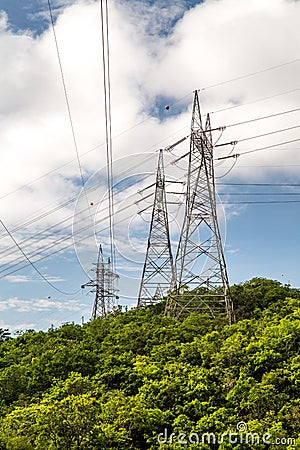 Tower eletric montain and cloud Stock Photo