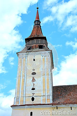 Tower of feldioara (Marienburg) fortified church Stock Photo