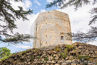 the tower of Frederick II in the centre of the historic city of Enna, Sicily Stock Photo