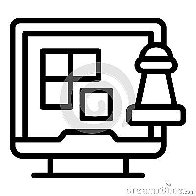 Tower game icon outline vector. Arcade machine Vector Illustration