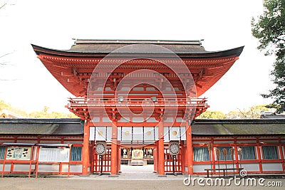 Tower gate of Shimogamo shrine in Kyoto Editorial Stock Photo
