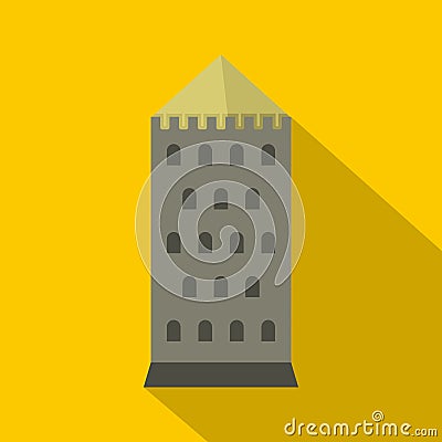 Tower icon, flat style Vector Illustration