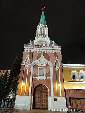 Tower of the Kremlin in the night Stock Photo