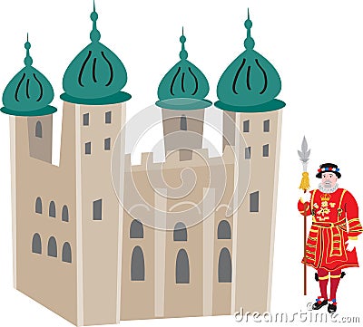 Tower of London Cartoon Illustration