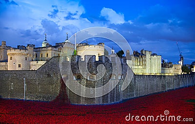 Tower of London in twilight. London Editorial Stock Photo