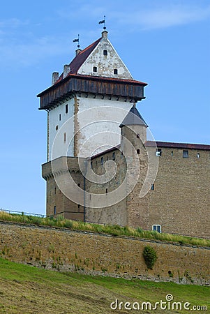 The Tower of Long Herman. Fragment of Narva castle, Estonia Stock Photo