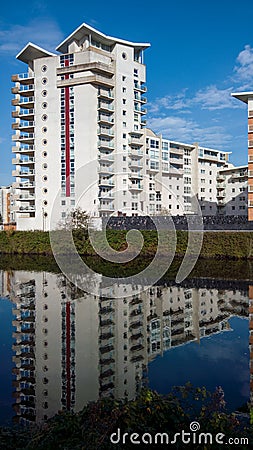 Luxury Riverside Apartments in Cardiff, Wales, UK Stock Photo