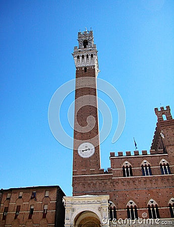 Tower of Mangia, Siena, Tuscany, Italy Stock Photo