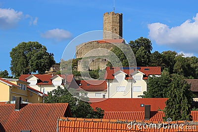 Tower of the medieval fortified castle Steinsberg, Sinsheim, Germany. Stock Photo