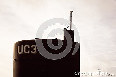 The tower of midget submarine UC3 Editorial Stock Photo