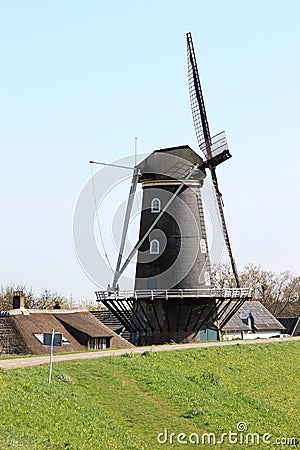 Tower mill The blue heron, Holland Stock Photo