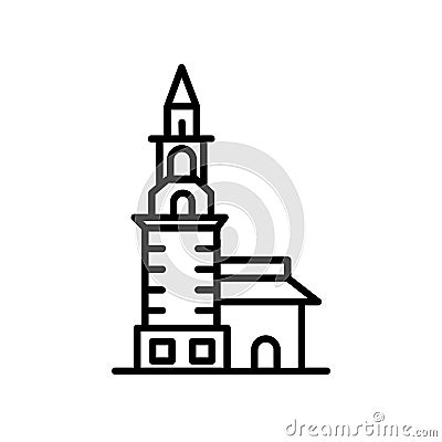 Tower of Nevyansk in Russia icon vector isolated on white background, Tower of Nevyansk in Russia sign , line or linear sign, Vector Illustration