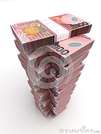 Tower of New Zealand Dollar Stock Photo
