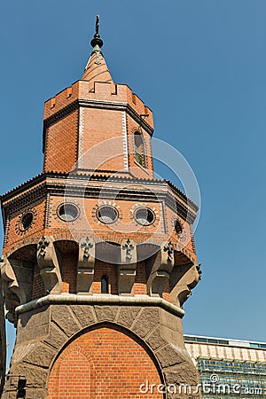 Tower of Oberbaum bridge in Berlin, Germany Stock Photo