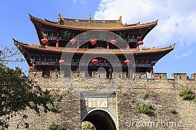 Tower in the old town of Dali China Editorial Stock Photo