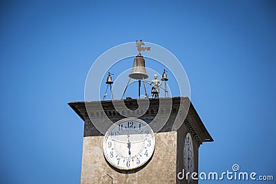 Tower of one of the houses near the Duomo, aka Cathedral in old Italian town Orvieto, Umbria Stock Photo