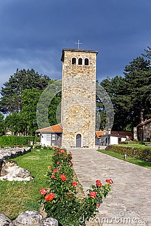 Tower in the Patriachte of Pec Monastery in Pec, Kosovo Stock Photo