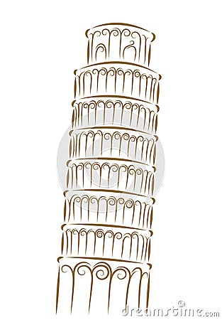 Tower of Pisa Vector Illustration