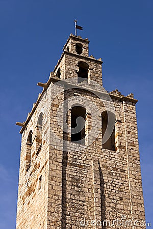 Tower of the romanesque monastery of Sant Cugat, Barcelona. Stock Photo