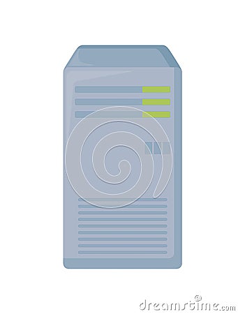 tower server isolated icon Cartoon Illustration