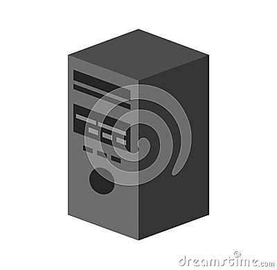 Tower server isolated icon Vector Illustration
