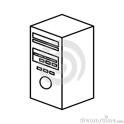 Tower server isolated icon Vector Illustration