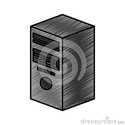 Tower server isolated icon Vector Illustration