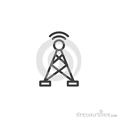 Tower signal antenna line icon Vector Illustration