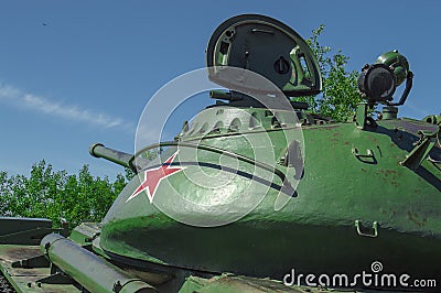 Tower of the T-54 tank. Monument. Editorial Stock Photo