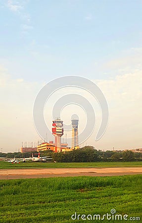 Tower view airport Stock Photo