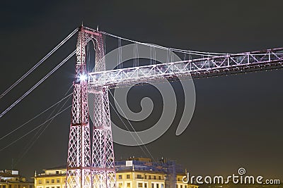 Tower of the Vizcaya Bridge, UNESCO World Heritage. Editorial Stock Photo
