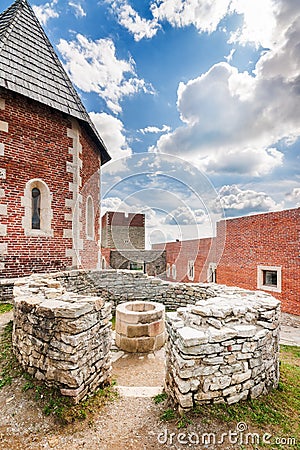 Tower and walls with arch on Medvedgrad castle Editorial Stock Photo