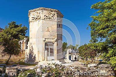 Tower of Winds on Roman Agora, Athens, Greece Editorial Stock Photo