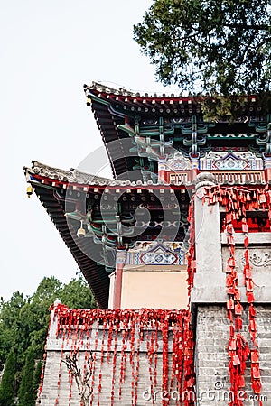 Tower of Xiangshan Temple on East Hill in Longmen Editorial Stock Photo