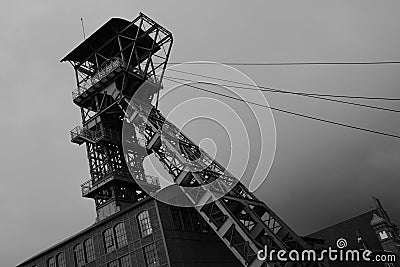 Tower of Zeche Zollern. It is a decommissioned hard coal mine complex in the northwest of Dortmund city in Germany Stock Photo