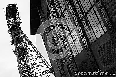 Tower of Zeche Zollern. It is a decommissioned hard coal mine complex in the northwest of Dortmund city in Germany Stock Photo