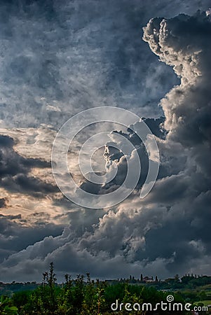 Towering clouds Stock Photo
