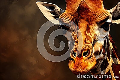 Towering Giraffe animal banner. Generate Ai Stock Photo