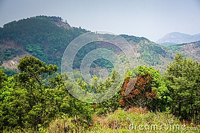 Towering mountain ranges of Servarayan hills, Yercaud Stock Photo