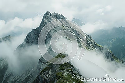 Majestic Towering Peak Reaching for the Sky Stock Photo
