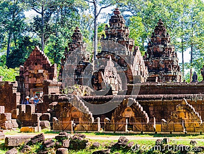 Towers of Banteay Srei Editorial Stock Photo