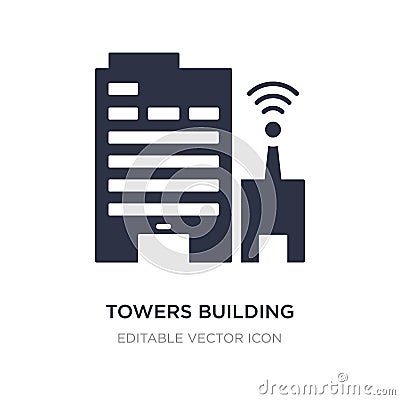 towers building transmission icon on white background. Simple element illustration from Buildings concept Vector Illustration