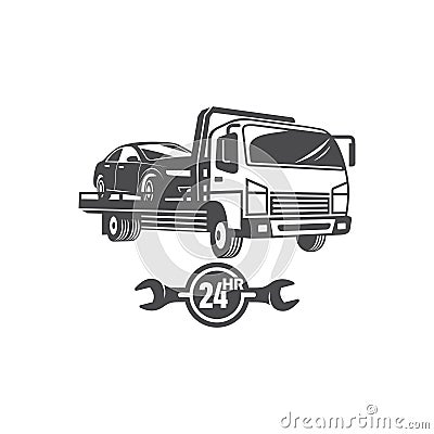 Towing rollback service Vector Illustration