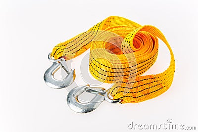 Towing rope on white background. Stock Photo