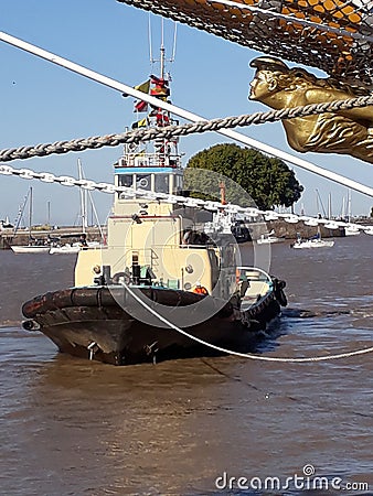 Towing ship Editorial Stock Photo