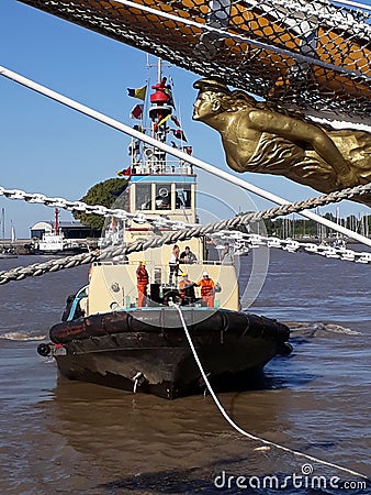 Towing ship Editorial Stock Photo