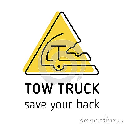 Towing truck icon vector. Towing truck icon isolated vector for logo, branding. Flat towing truck icon isolated for sign Vector Illustration