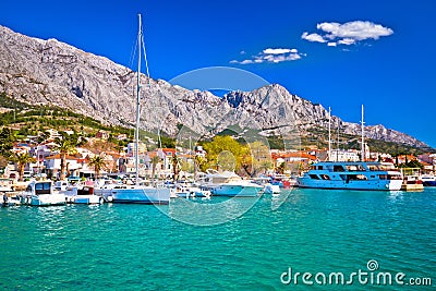 Town of Baska Voda waterfront view Editorial Stock Photo