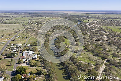 The town of Bourke on the Darling river//. Stock Photo